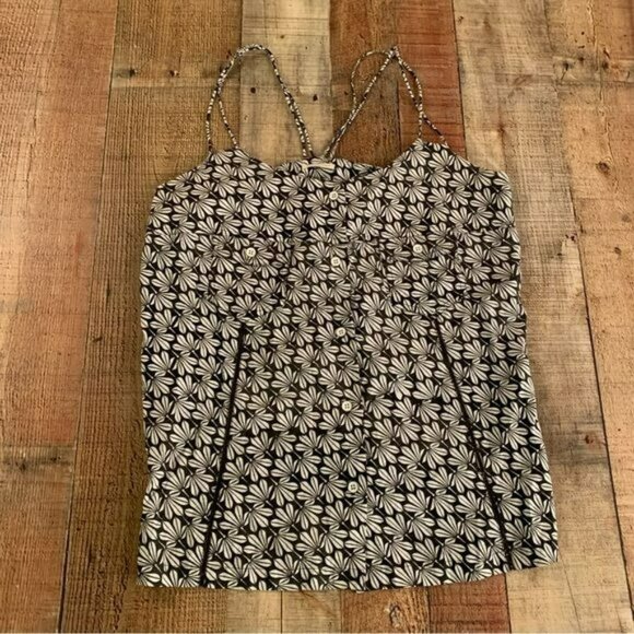 CAT caterpillar women’s cami camisole black and white floral tank - Picture 1 of 9